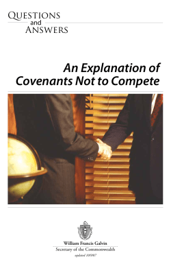 An Explanation of Covenants Not to Compete