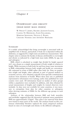 Chapter 8 OVERWEiGHT AND OBESiTy (HiGH BODy MASS iNDEx)