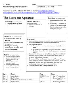 Quarter 1 Week 4 Newsletter