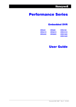 HRG Performance Series DVR User Guide