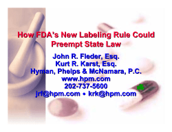 How FDA`s New Labeling Rule Could Preempt