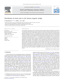 Distribution of strain rates in the Taiwan orogenic wedge