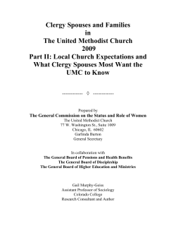 Clergy Spouse Study