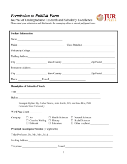 Permission to Publish Form - Colorado State University