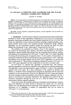AN O(E log E +i) EXPECTED TIME ALGORITHM FOR THE PLANAR