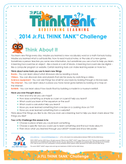 THINK TANK Challenge - Junior FIRST&reg; LEGO&reg; League