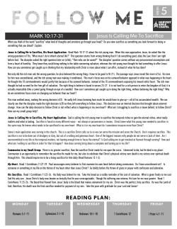 Jesus Is Calling Me To Sacrifice MARK 10:17-31