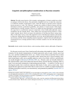 Linguistic and philosophical considerations on Bayesian semantics