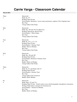 Carrie Varga - Classroom Calendar