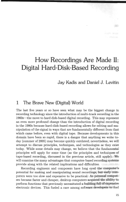 How Recordings Are Made II: Digital Hard-Disk