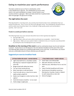 Eating to maximize your sports performance