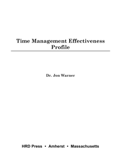 Time Management Effectiveness Profile