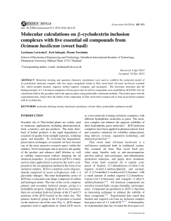 Molecular calculations on &beta;-cyclodextrin inclusion