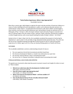 Early Positive Experiences: What is Age-Appropriate?