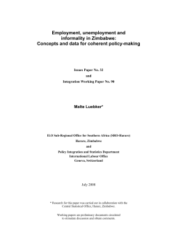 Employment, unemployment and informality in Zimbabwe: Concepts
