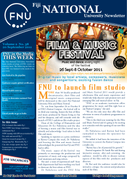 FNU to launch film studio - Fiji National University