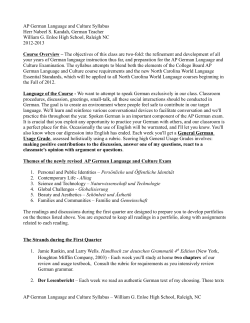 AP German Language and Culture Syllabus Herr Nabeel S. Kandah