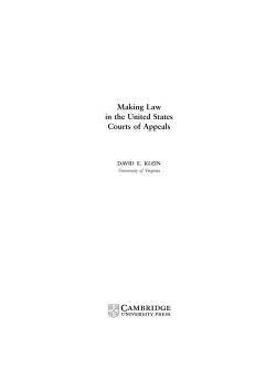 Making Law in the United States Courts of Appeals