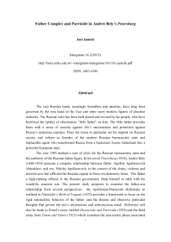 Father Complex and Parricide in Andrei Bely`s Petersburg Abstract