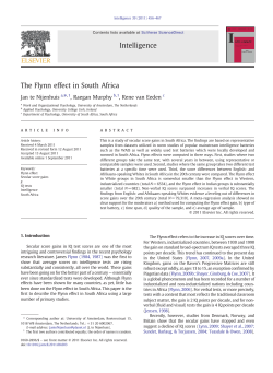 The Flynn effect in South Africa - Institute for Applied Psychometrics