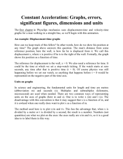 Graphs, errors, significant figures, dimensions and units