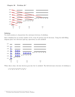 Chapter 36 Problem 28 &dagger; Solution Use shell notation to characterize