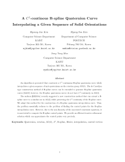 A C2-continous B-spline Quaternion Curve Interpolating a Given