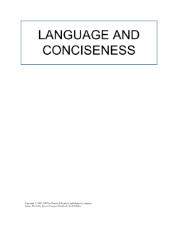 LANGUAGE AND CONCISENESS