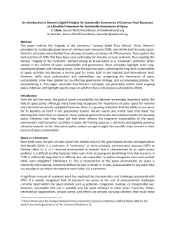 An Introduction to Ostrom`s Eight Principles