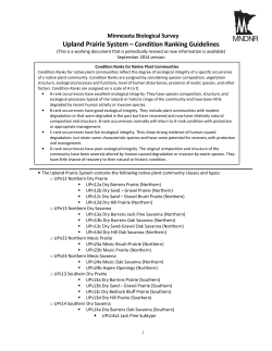 Upland Prairie System &ndash; Condition Ranking