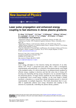 Laser pulse propagation and enhanced energy coupling to fast