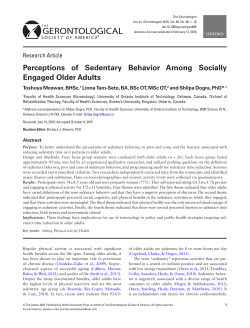 Perceptions of Sedentary Behavior Among