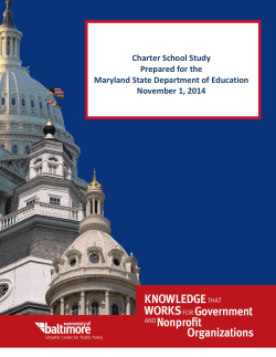 2015 Report on Maryland Charter Schools by University of Baltimore