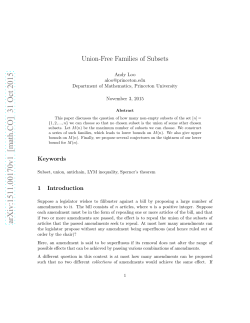 Union-Free Families of Subsets