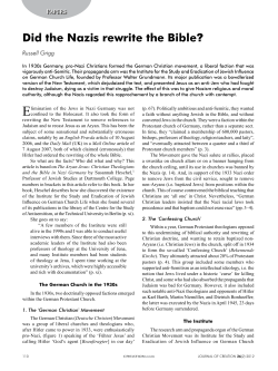Did the Nazis rewrite the Bible? - Creation Ministries International