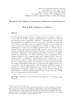 Piercing the Veil of Business Incorporation