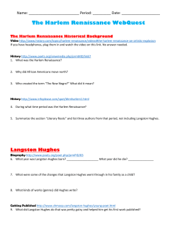 The Harlem Renaissance WebQuest