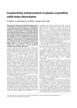 Conductivity enhancement in plastic-crystalline solid
