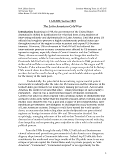 The Latin American Cold War - Department of History