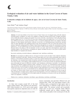 Ecological evaluation of air and water habitats in the Great Cavern
