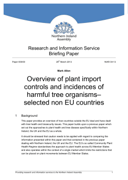 Overview of Plant Import Controls and Incidences of Harmful Tree