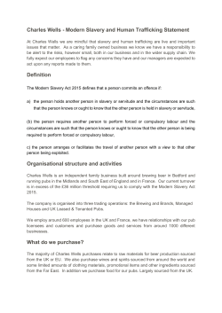 Charles Wells - Modern Slavery and Human Trafficking Statement