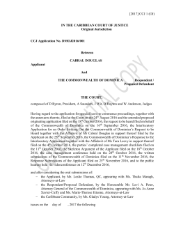 Cabral Douglas v the Commonwealth of Dominica