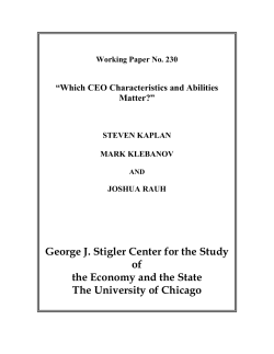 George J. Stigler Center for the Study of the Economy and the State