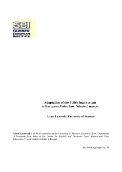 Adaptation of the Polish legal system to European Union law