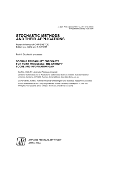 Daley, D. J., and D. Vere-Jones, 2004. Scoring probability forecasts