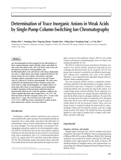 Determination of Trace Inorganic Anions in Weak Acids by Single