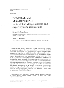 DENDRAL and expert system applications - Stacks