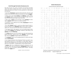 Stroll through the Harlem Renaissance Era Harlem Renaissance