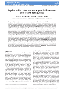 Psychopathic traits moderate peer influence on